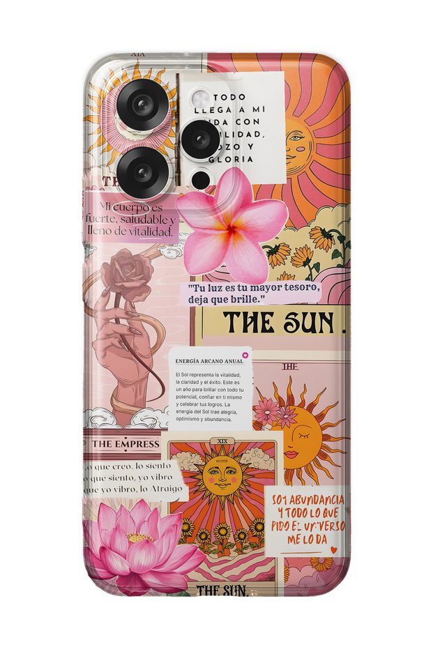 Oppo Reno 15 / 15F Compatible Sun Tarot Pattern Transparent Phone Case