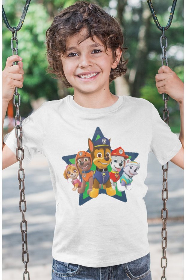 Paw Petrol Printed Unisex Cartoon Kids T-Shirt (1-12 Years)