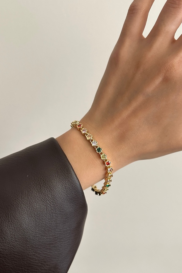 Steel Color Star Bracelet