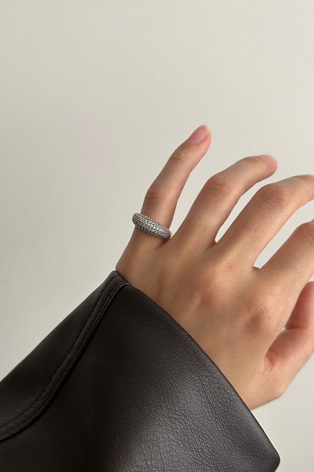 Adjustable Pinky Ring with Tiny Stones - 1