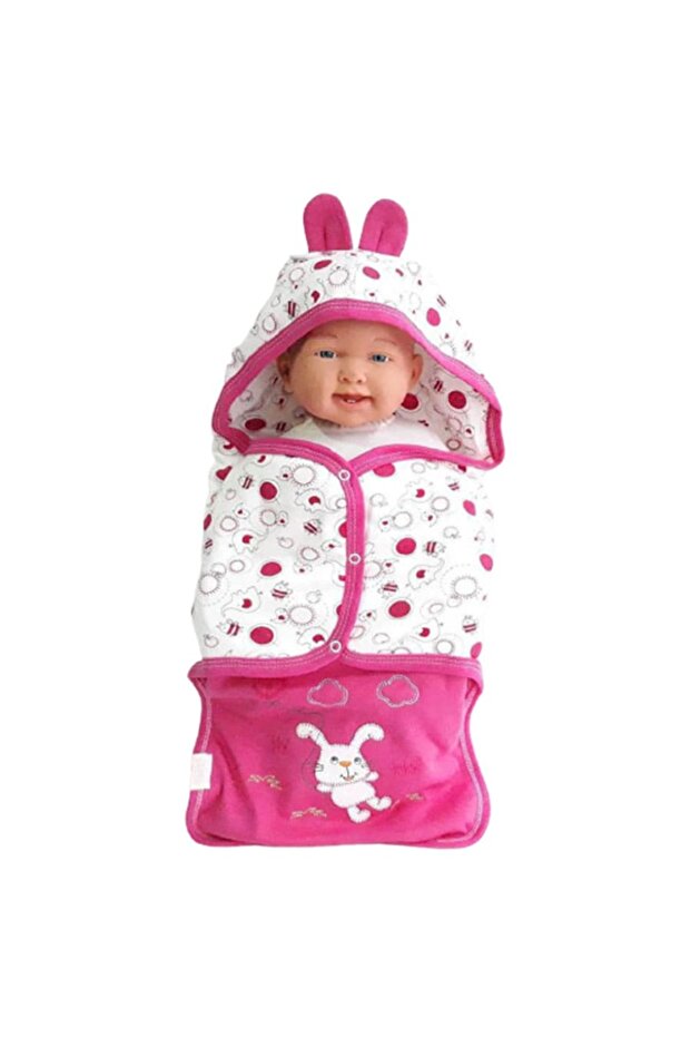 Rabbit Fuchsia Baby Swaddle Blanket