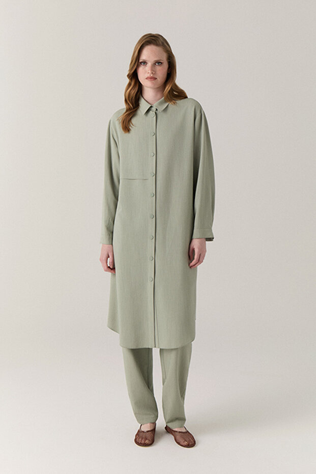 Buttoned Flowy Long Form Island Tea Tunic 1647