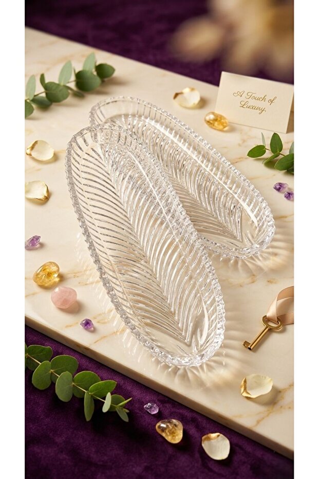 Tadpole Plate (2 Pieces) with Embossed Design and Modern Elegant Shape, Large Size 30 cm