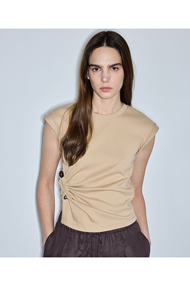 Asymmetrical T-Shirt with Drawstring Accessories