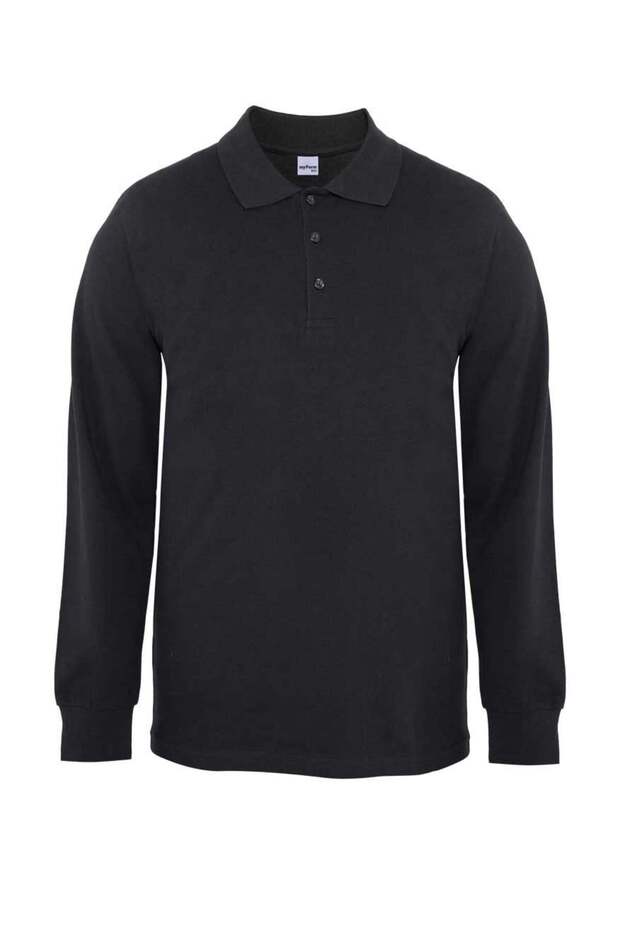 My Form Women's Polo Neck Long Sleeve Summer T-Shirt-Black