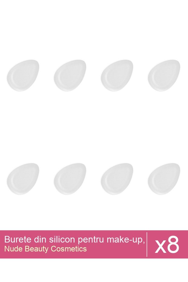 Set 8x Burete din silicon pentru make-up, transparent