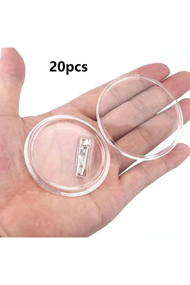 44MM 20pcs Acrylic DIY Button Badges DIY Painting Art Jewelry Clear Button Pin High Transparency Han