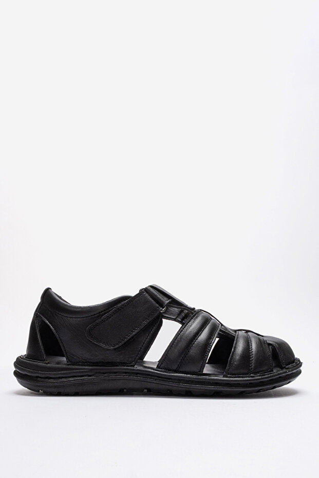 Men's closed toe sandal genuine leather dc 1202 black