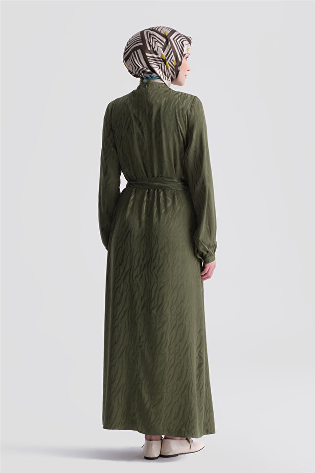 Rochie Jacquard Kaki - 5