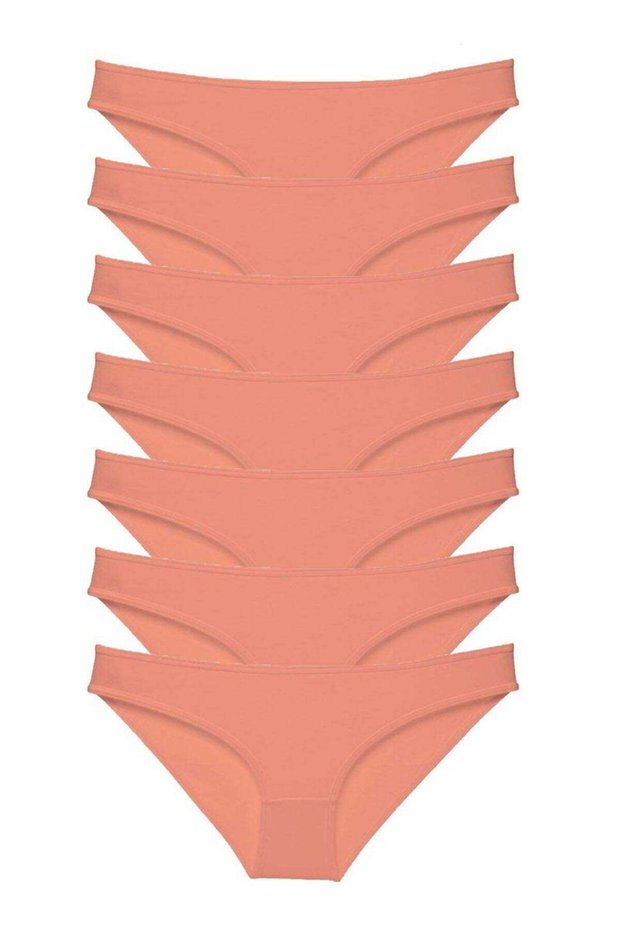 Glb-Stl41414 7 Pieces Super Eco Set Lycra Women's Slip Panties Powder