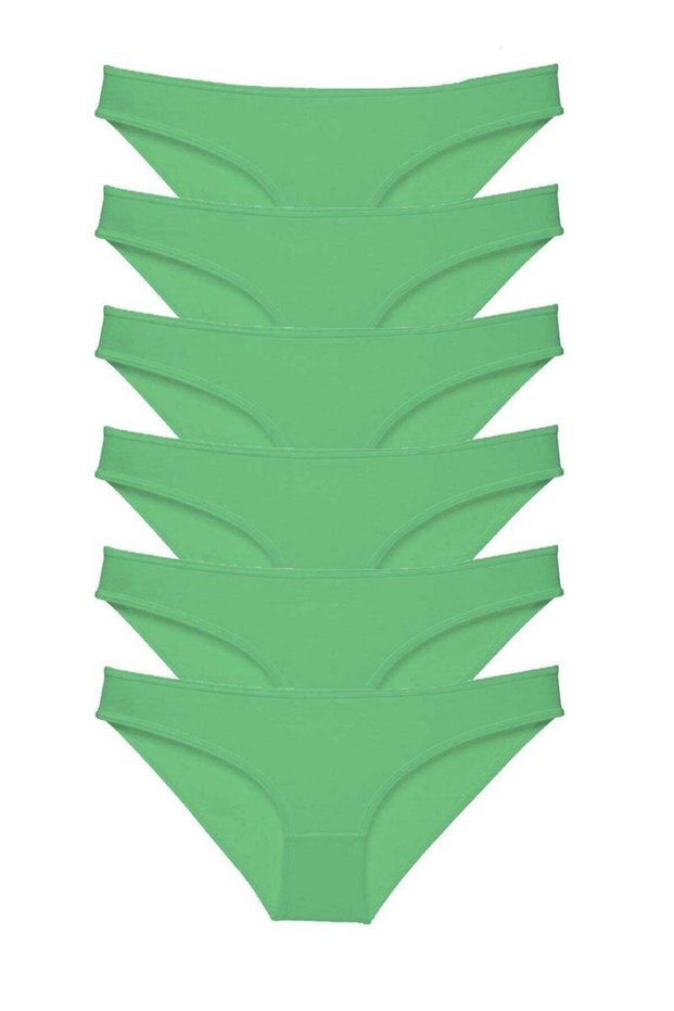 Glb-Stl41414 6 Pieces Super Eco Set Lycra Women's Slip Panties Green