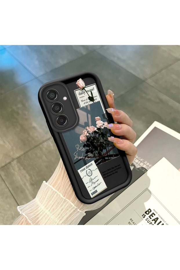 Samsung Galaxy M15 Compatible Art Style Rose Bouquet Case, Silicone Impact Protection Cover