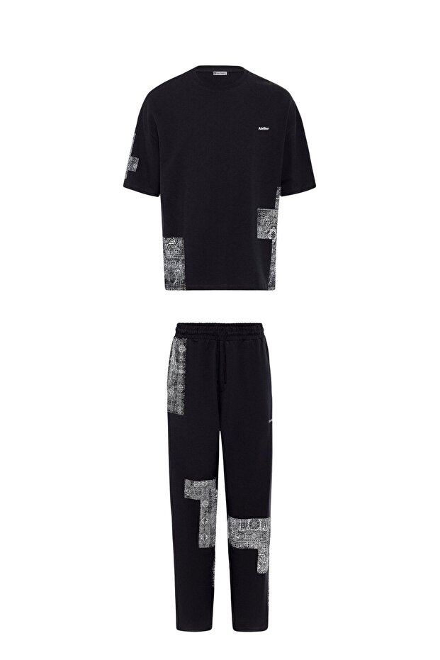 Ethnic patterned oversize tracksuit set