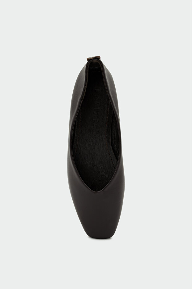 Caddy Genuine Leather Flat Women's Bitter Brown Classic Ballerinas