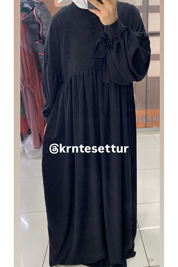 Dress with Tied Sleeves (Medina Silk)
