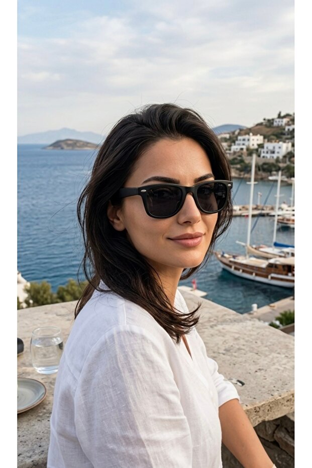 Selene Matte Black Wayfarer Sunglasses Classic Unisex Model with Uv400 Protection