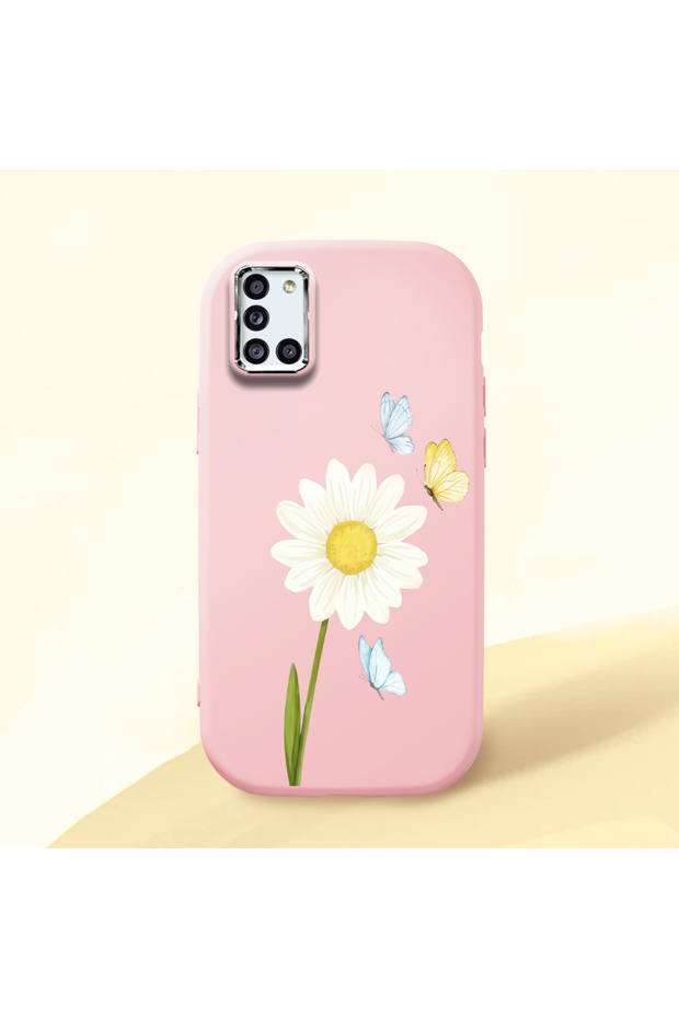 Pink Silicone Case with Shock-Absorbing Camera Protection Compatible with Samsung Galaxy A31