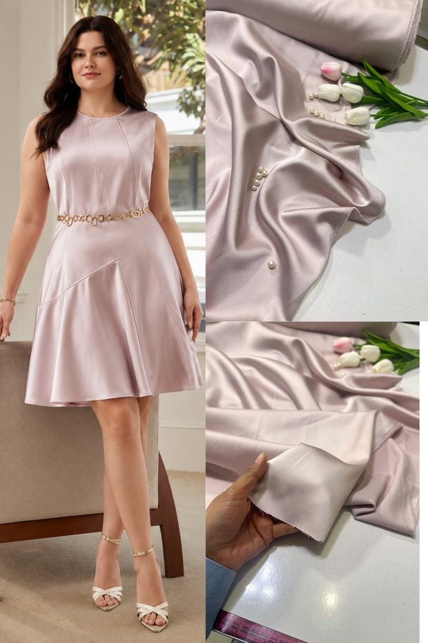 Powder Acetate Satin Fabric