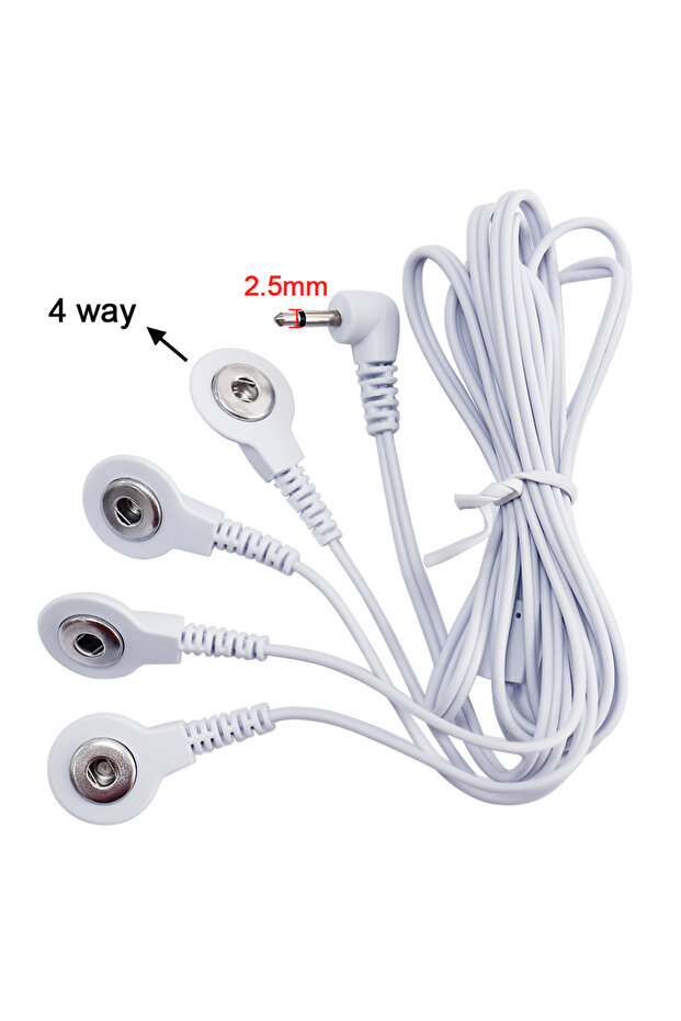 1pc 2.5mm 4way 2 Way+4-Way Electrode Wire Button Cable For EMS Muscle Stimulator Electrode Pads TENS