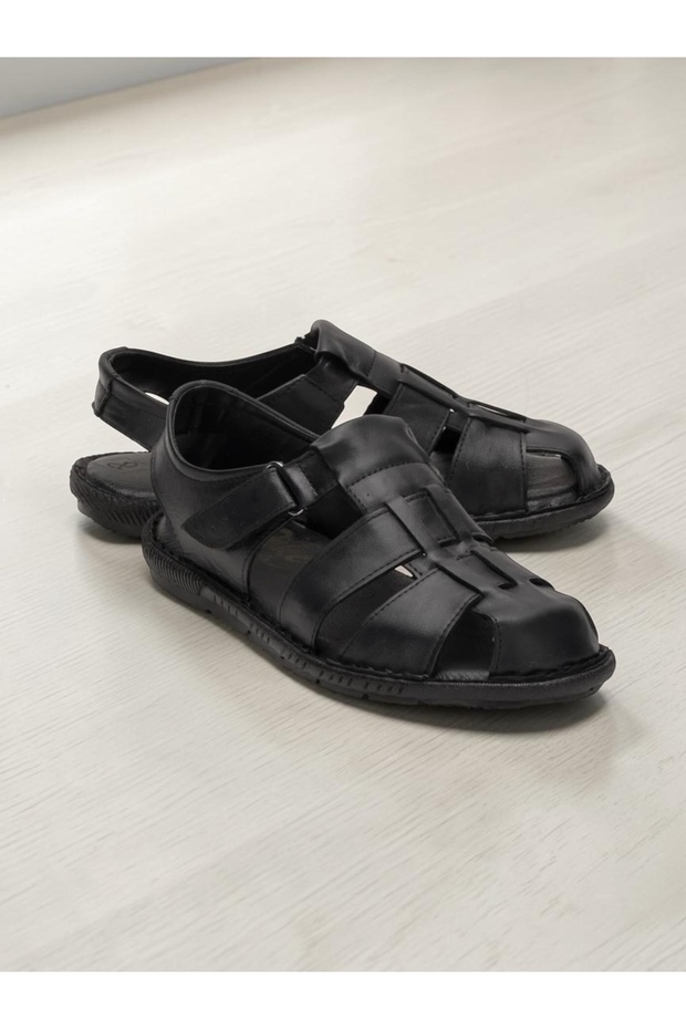 Genuine leather orthopedic comfortable sole flexible daily men's slipper sandals