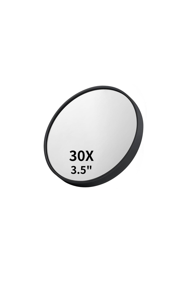 30X 1PC Magnifying Mirror Set (20X, 30X, 40X) 3.5" Compact Travel Mirrors with Tweezers & Suction Cu