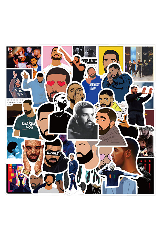 Bandai FX 64PCS 64PCS Hot Rap Drake stickers Cartoon Waterproof Graffiti Sticker Luggage Notebook Gu