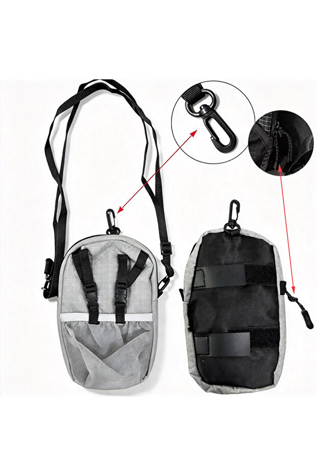 GRAY B Backpack Shoulder Strap Attachment Bag Smartphone Pouch Waterproof Strap Pack for Sports Hik