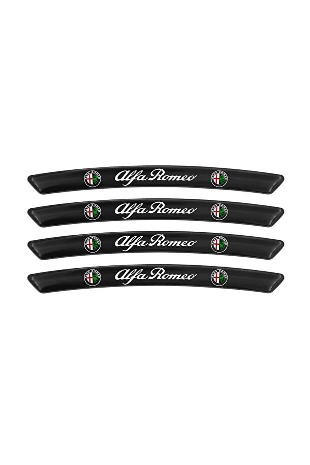 Black 4PCS 4pcs Car Styling Wheel Aluminum Sticker Auto Stickers for Alfa Romeo Giulia Stelvio Brera
