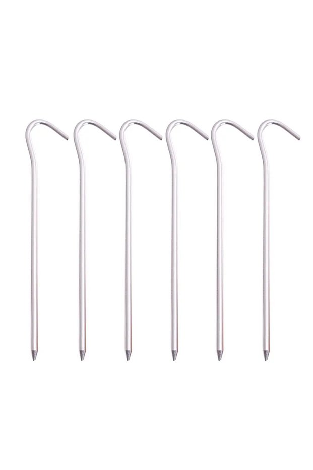Sliver G4734A6pcs 6PCS Ultra Light Aluminum Alloy Tent Ground Nail Curved Hook Shaped Outdoor Campin