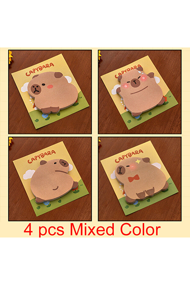 4 pcs Mixed Color 1 -4pcs Sticker Cute Kawaii Animal Sticky Notes Notepad Memo Pads Office School Su