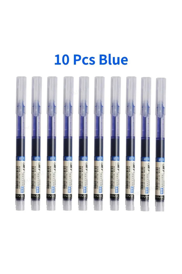 10pcs blue 10/20/50Pcs/set High Quality Needle Type Gel Pens Straight Liquid Ballpoint Pen Kawaii St