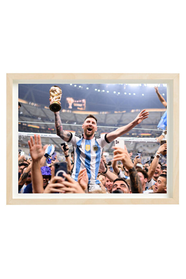 Lionel Messi Argentina Champion Autographed Poster with Frame 30x40cm
