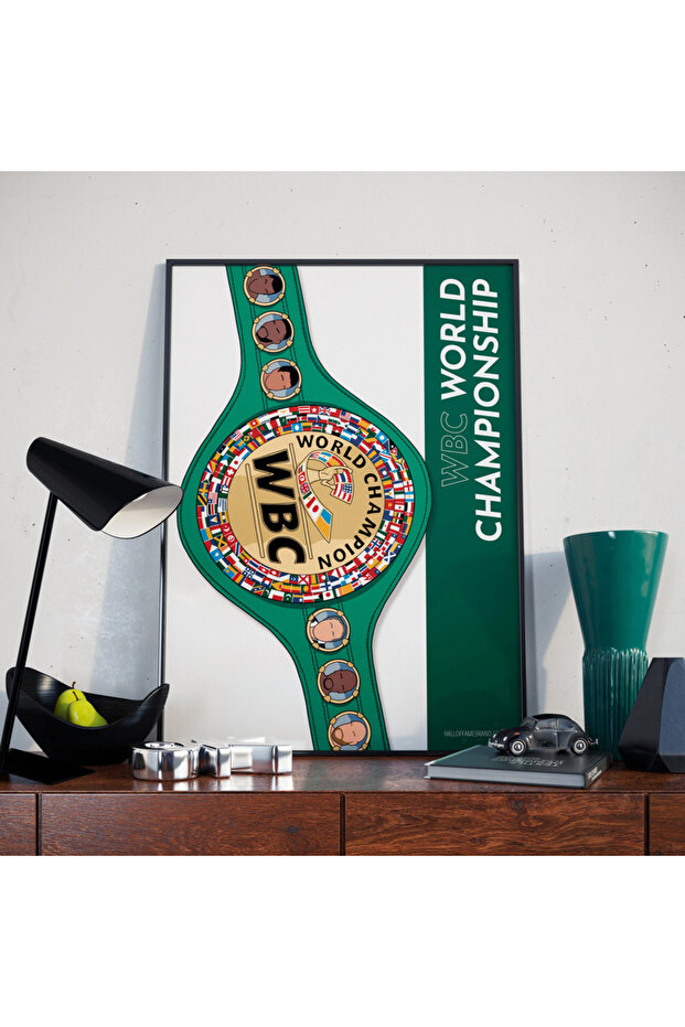 WBC Boxing World Title Belt Poster with Frame 30x40cm