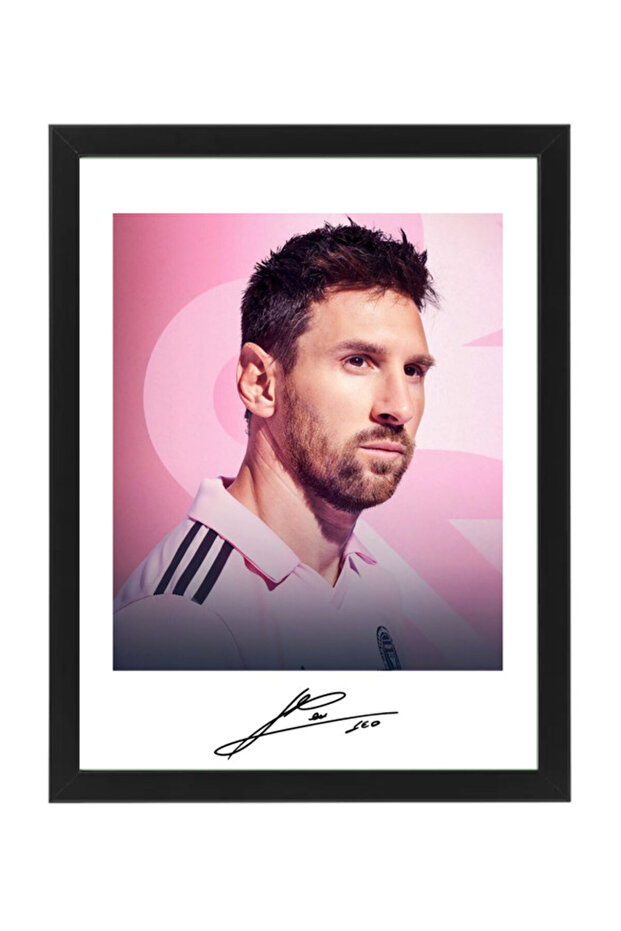 Messi Inter Miami CF Autographed Poster with Frame 30x40cm