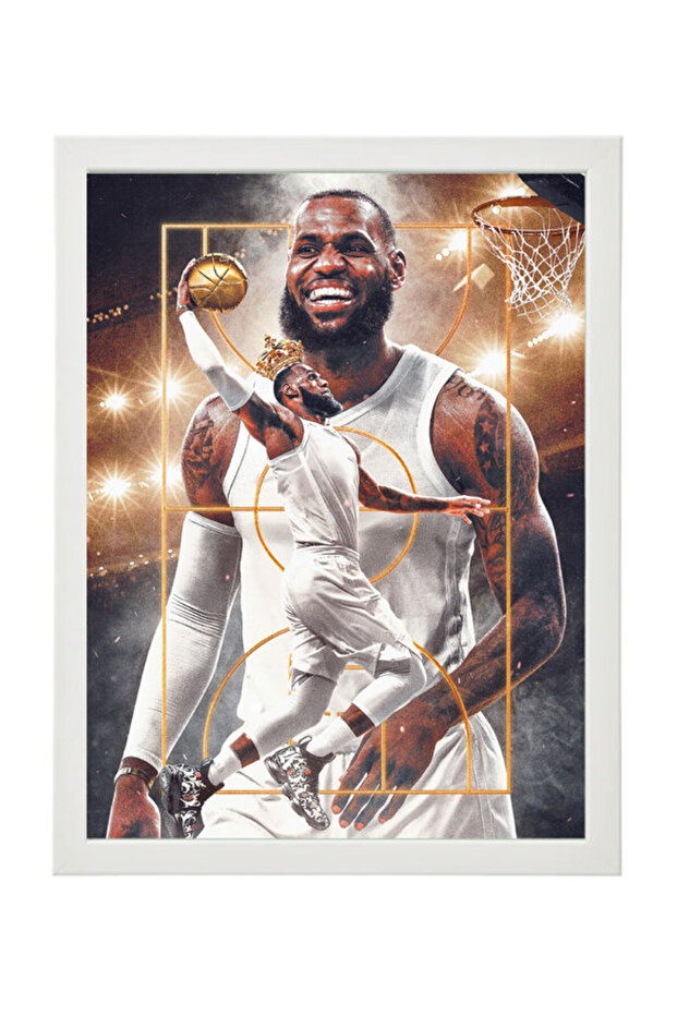 LeBron James Basketball Poster with Frame 30x40cm