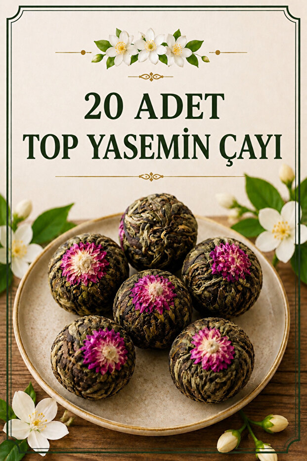 شاي الياسمين الفاخر 20 قطعة - كرة شاي الياسمين المزهرة