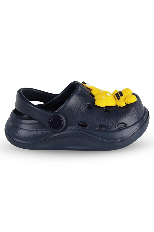 3-Patch Slippers Size 21-25 - Navy Blue