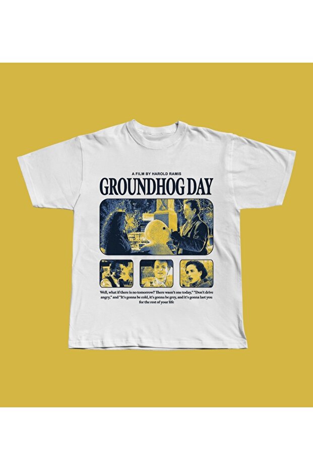 Groundhog Day Printed Unisex Oversize T-Shirt