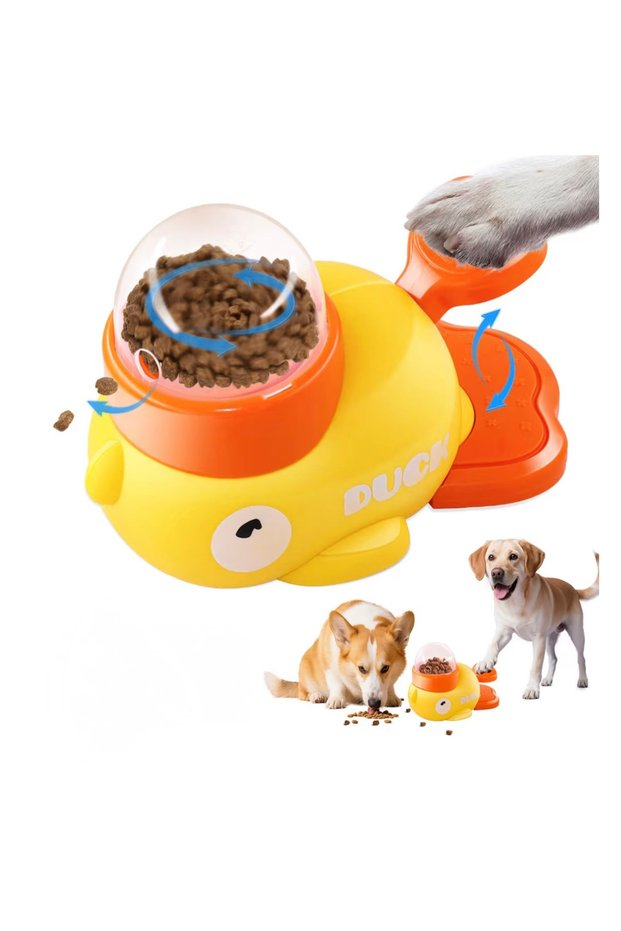 Interactive toy duck shaped Food dispenser pet running activator toy for small Interactive pet Toy, Duck-Shaped Food Dispenser, Pet Running Activator, Toy for Small
