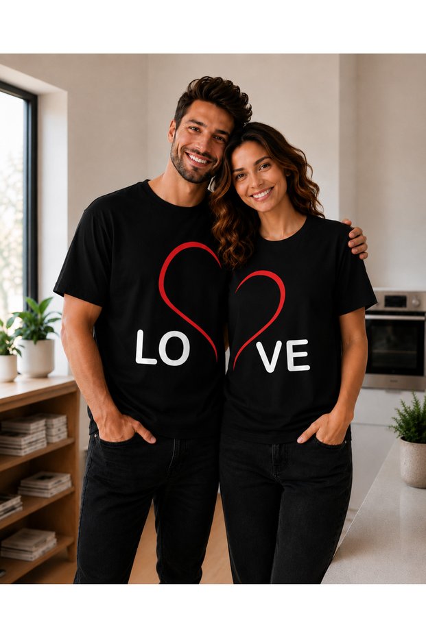 Unisex Oversize T-Shirt Lov Printed 100% Cotton T-Shirt Comfortable Fit (Single Price)