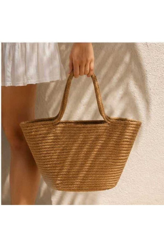 Straw Beach Bag Shoulder and Arm Bag Jute Women's Bag Width, Length, Depth 45*26*12cm