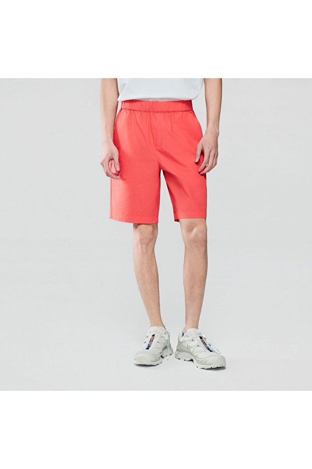 Men Regular Cotton Twill Elastic Shorts