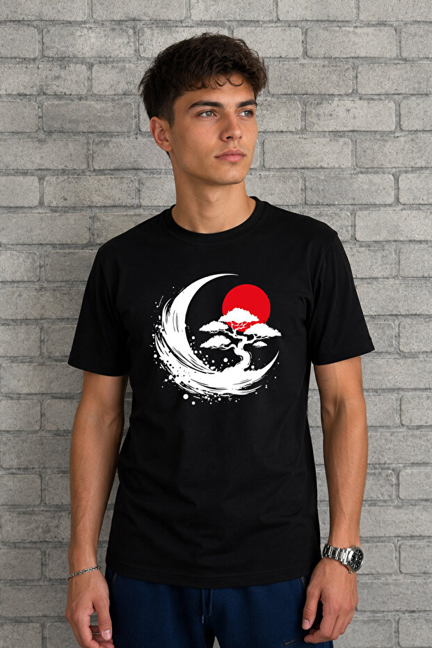 Japanese Bonsai Design Printed Premium T-Shirt | Special Gift Includes