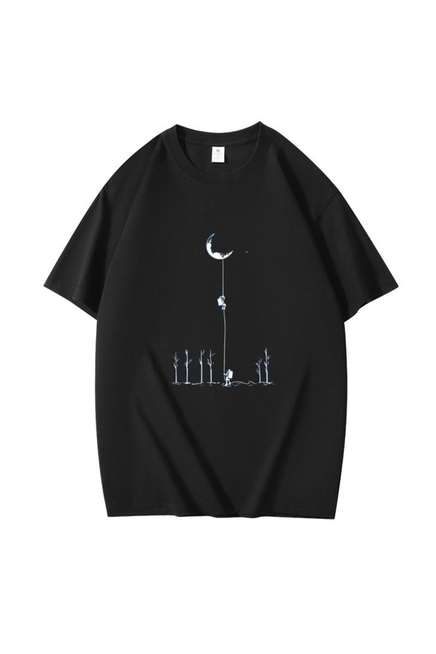 Oversize Minimalist Graphic Printed Short Sleeve T-Shirt