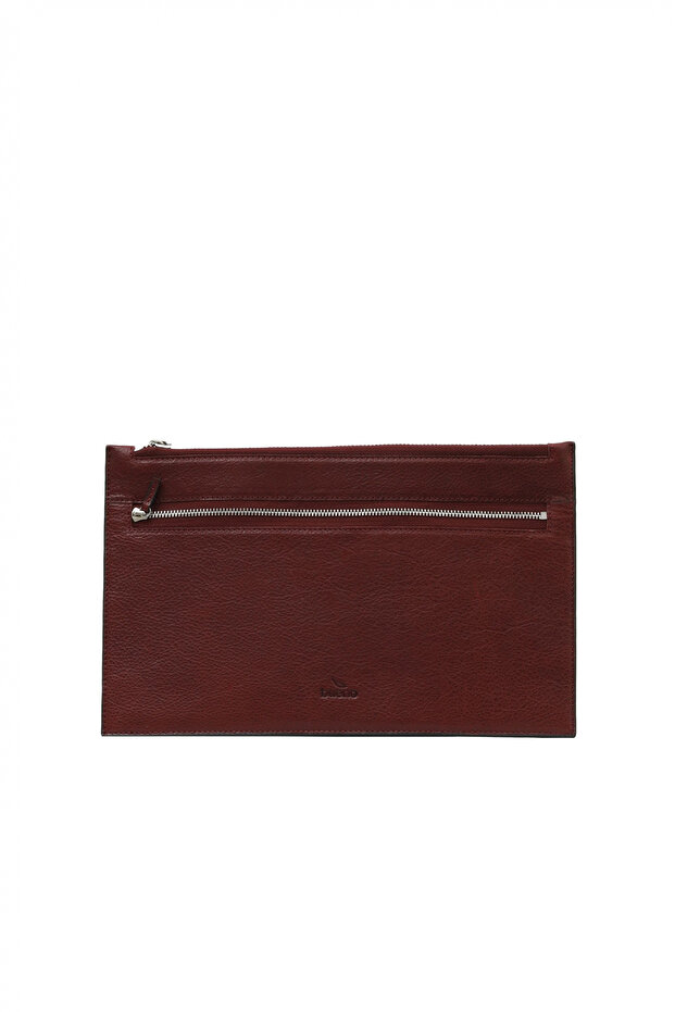 Burgundy Npl Leather Portfolio Bag