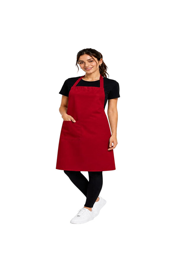 مريلة طهي حمراء للبالغين