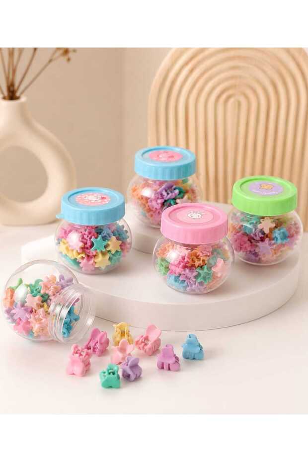 🌈 Mini Colorful Hair Clip Jar with Latch 🌈