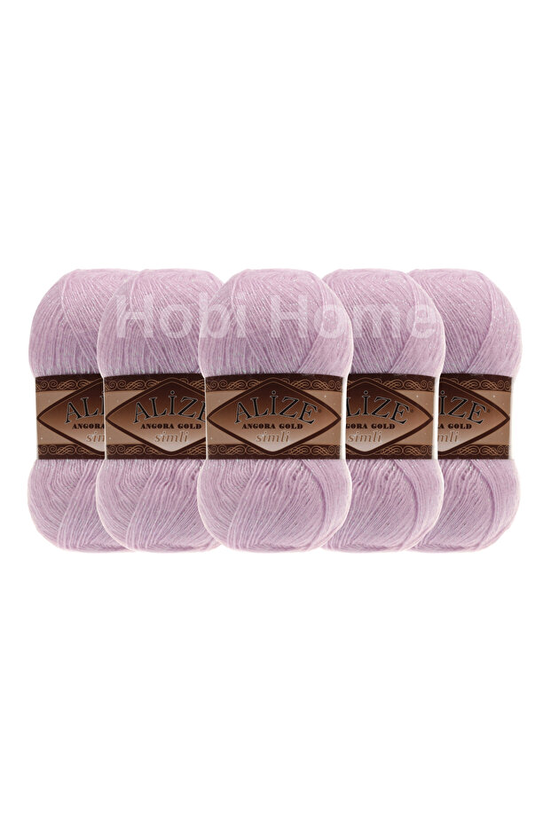 Angora Gold Glitter Hand Knitting Yarn 5-Pack (5 X 100 g) – Yarn for Shawls, Scarves and Cardigans