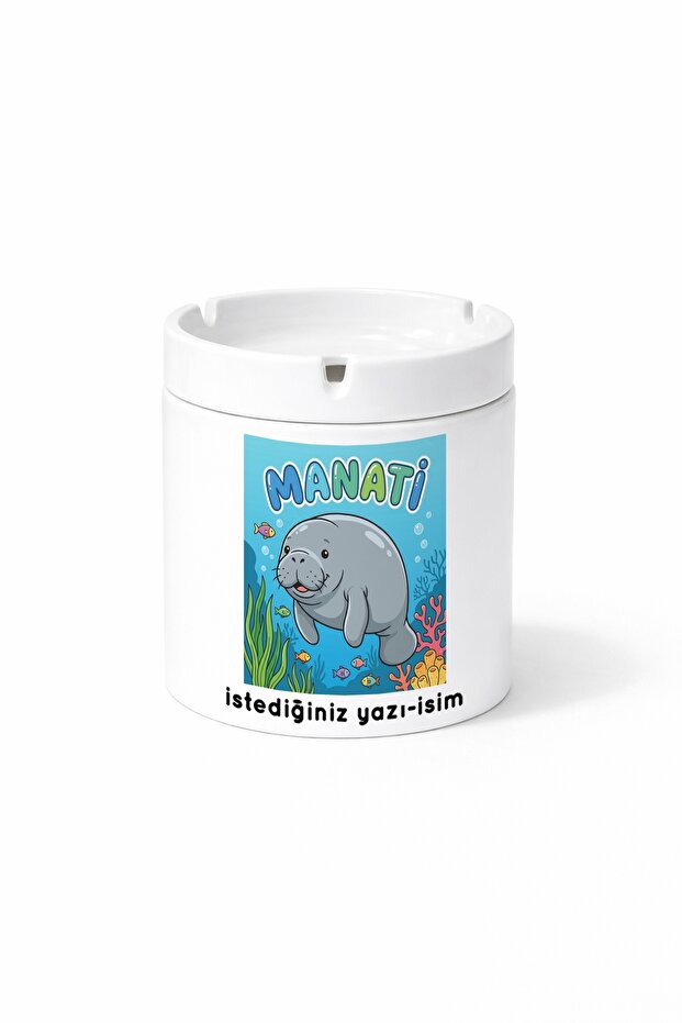Animal Manatee Manatee Sea Cow Double Sided Printed Ashtray Ashtray Gift