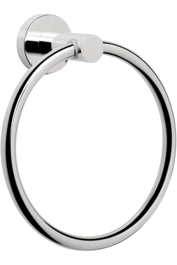 Bath Towel Ring Bathroom Hardware Accessories- Thicken Stainless Steel Hand Towels Holder for Bathroom Modern Round Towel Hanger Wall Mounted (Chrome Finish)